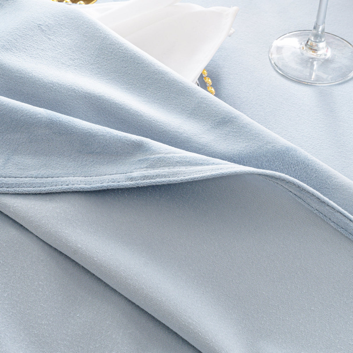 Rectangular Holland Velvet Tablecloth 90x156 Dusty Blue