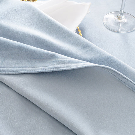Round Velvet Tablecloth 120 Dusty Blue
