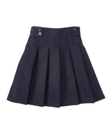 Girl's Navy Polyester Fabric - Pleated Uniform Skirt With Built-In Shorts, Navy, 4/5-16 (1 Piece)