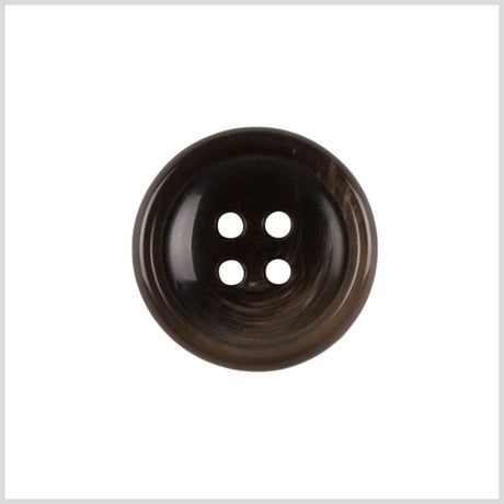 Plastic 4-Hole Button - 36L/23mm - Dark Brown and Taupe Swirls