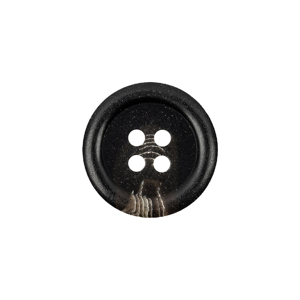 Brown and Beige Swirl 4-Hole Plastic Button - 30L/19mm