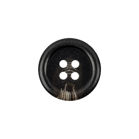Brown and Beige Swirl 4-Hole Plastic Button - 30L/19mm
