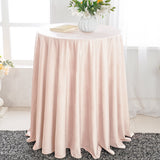 Round Velvet Tablecloth 132" Blush Pink