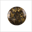 Plastic Shank Back Button - 44L/28mm - Brown and Golden Yellow Snakeskin Abstraction