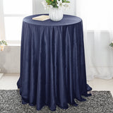 Round Velvet Tablecloth 132 Inch Navy Blue