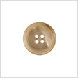 Plastic 4-Hole Button - 24L/15mm - Beige and Cream Streaks