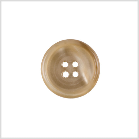 Plastic 4-Hole Button - 24L/15mm - Beige and Cream Streaks