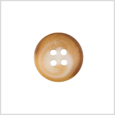 Plastic 4-Hole Button - 32L/20mm - Brown, Golden Beige and White Swirl