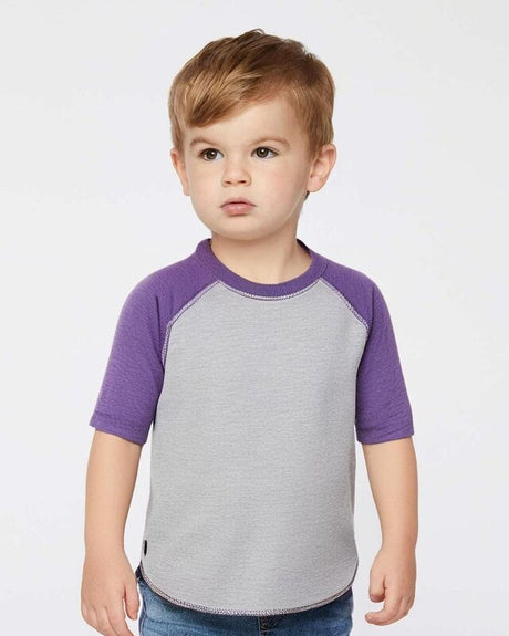 Rabbit Skins® Soft Toddler Baseball Jersey 3/4 Sleeve Tee