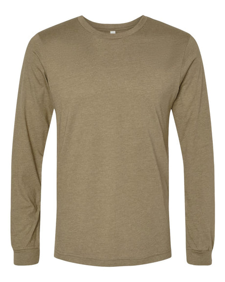 BELLA + CANVAS® Heather CVC Crewneck Long Sleeve Tee