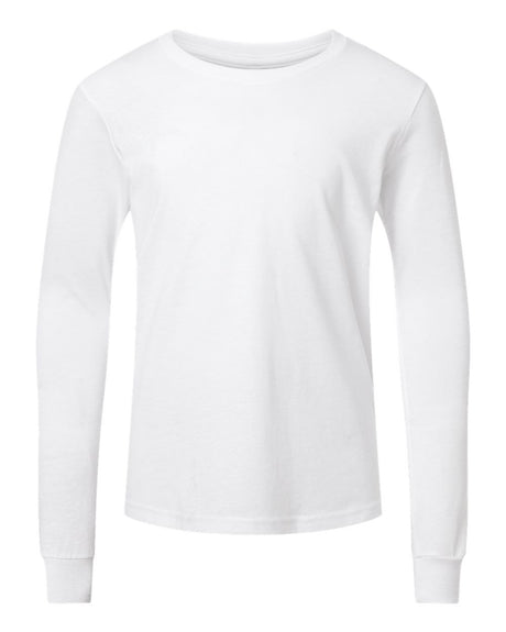 BELLA + CANVAS® Youth Heather CVC Crewneck Long Sleeve Tee - 3501YCVC