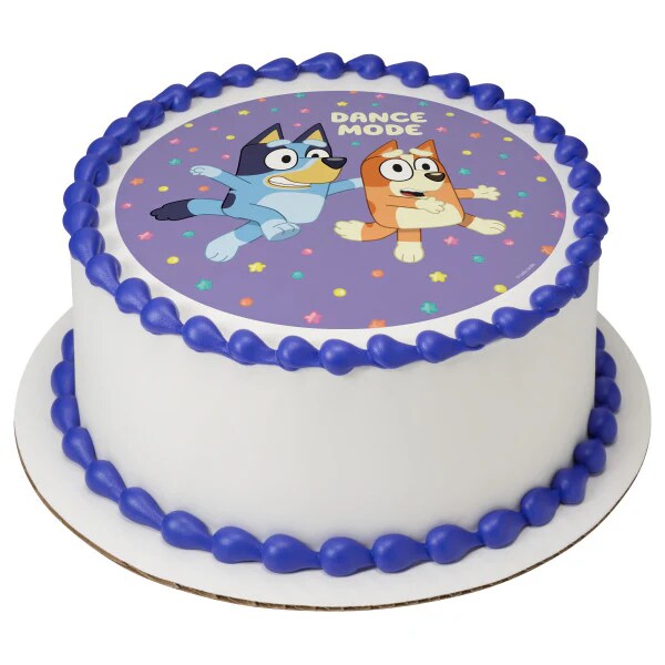 Bluey Dance Mode Edible Cake Image Topper