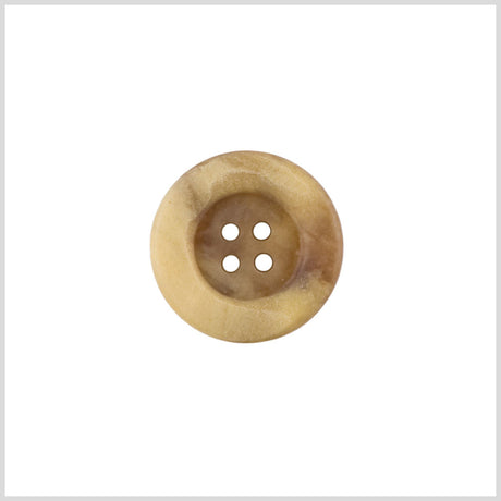 Plastic 4-Hole Button - 28L/18mm - Yellow Beige and Brown Mottled Tire Rim