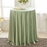 Round Velvet Tablecloth 132 Inch Sage Green