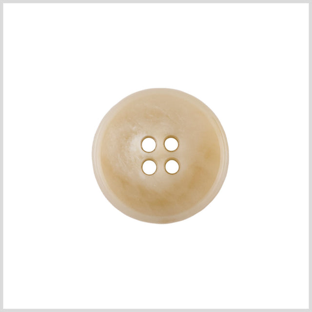 Plastic 4-Hole Button - 32L/20mm - Ivory Mottled Narrow Rim