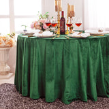 Round Holland Velvet Tablecloth 132" Emerald Green