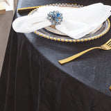 Round Velvet Tablecloth 132 Inch Black