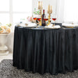 Round Velvet Tablecloth 132 Inch Black