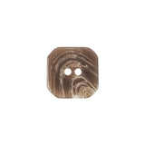 Brown and Gray Swirls Square 2-Hole Plastic Button - 28L/18mm