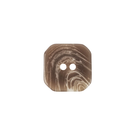 Brown and Gray Swirls Square 2-Hole Plastic Button - 28L/18mm