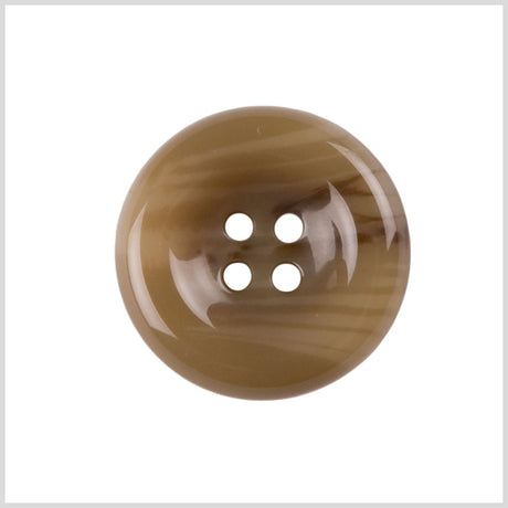 Plastic 4-Hole Button - 36L/23mm - Dark Beige and Brown Swirls