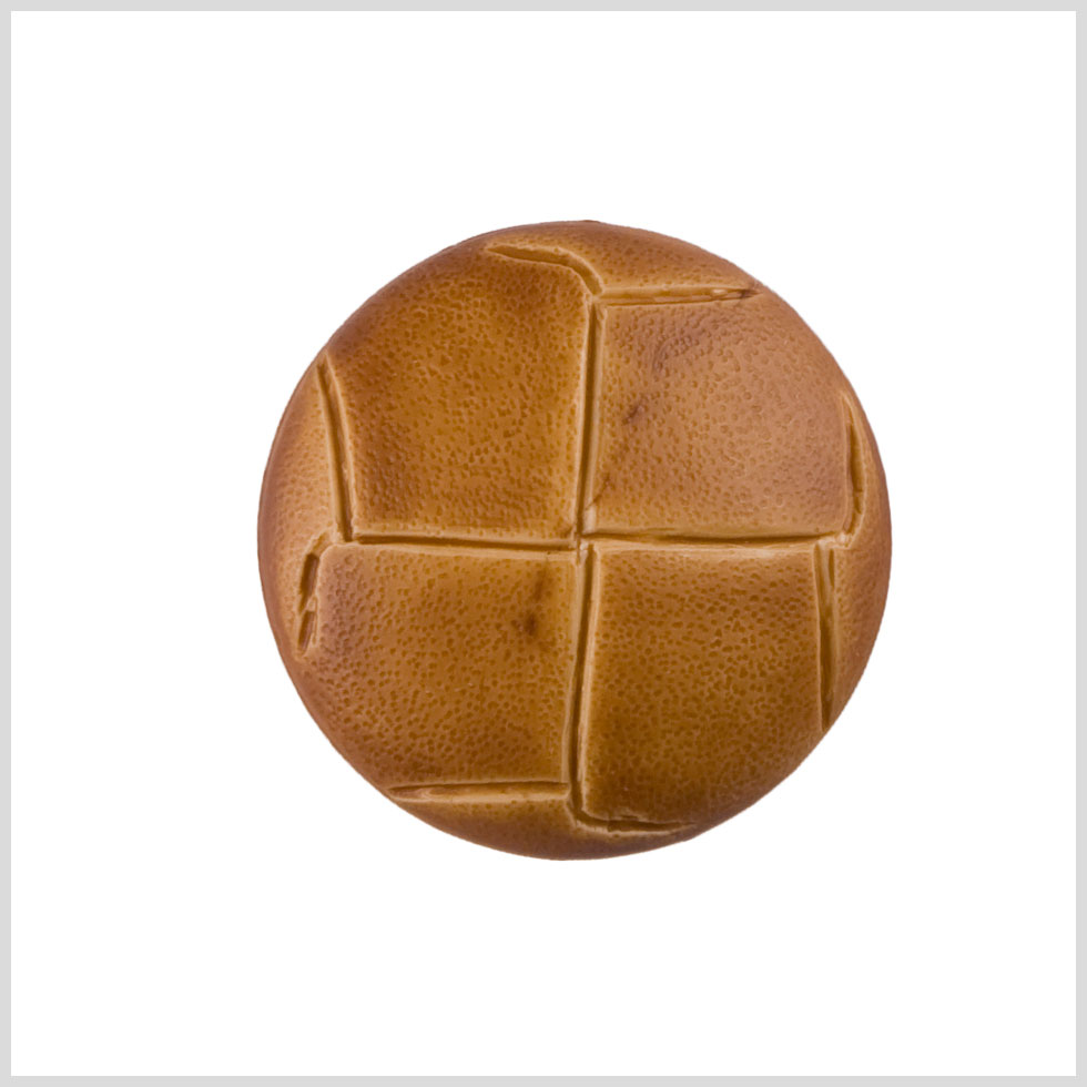 Plastic Shank Back Button - 36L/23mm - Tan Faux Leather Knot