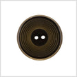Plastic 2-Hole Button - 24L/15mm - Brown Ribbed Concentric Rings