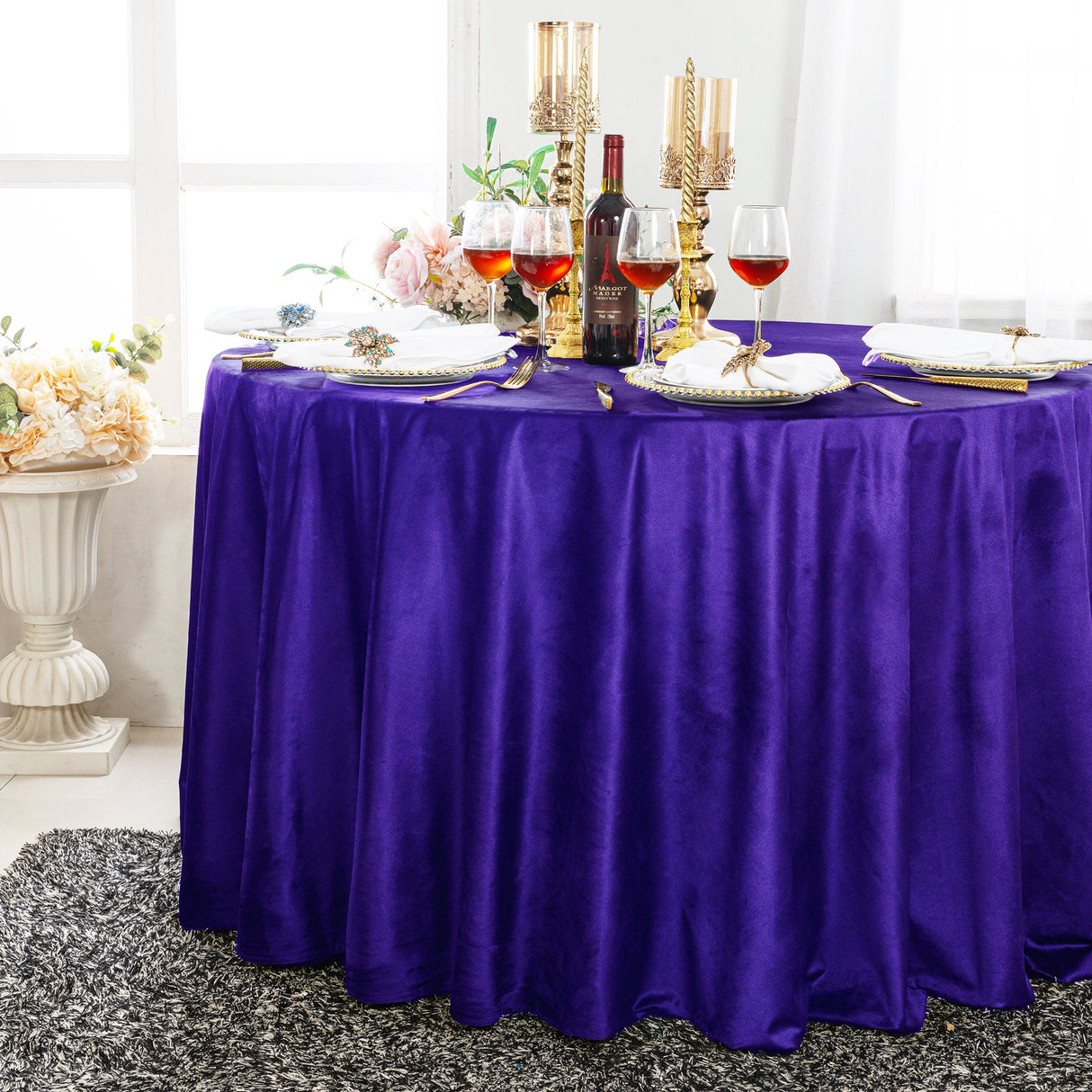 Seamless Holland Velvet Round Tablecloth