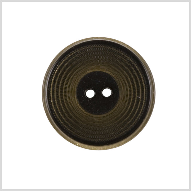 Plastic 2-Hole Button - 36L/23mm - Brown Ribbed Concentric Rings