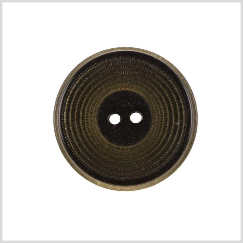 Plastic 2-Hole Button - 44L/28mm - Brown Ribbed Concentric Rings