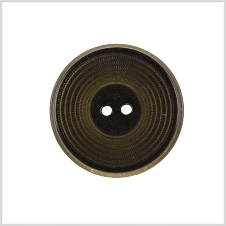 Plastic 2-Hole Button - 44L/28mm - Brown Ribbed Concentric Rings