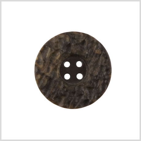 Plastic 4-Hole Button - 40L/25.5mm - Charcoal and Brown Textured Stone Look