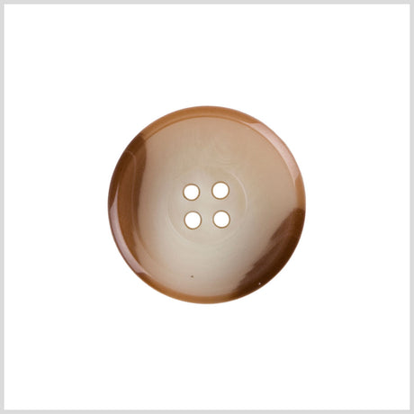 Plastic 4-Hole Button - 36L/23mm - Warm Brown and Cream Swirls
