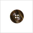 Plastic 4-Hole Button - 32L/20mm - Brown and Tan Overlapping Animal Stripes