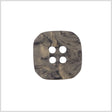 Rounded Square Plastic 4-Hole Button - 36L/23mm - Beige and Gray Marbled Swirls