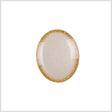Oval Plastic Shank Back Button - 36L/23mm - Ivory and Gold Glitter Rim