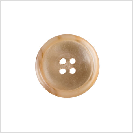 Plastic 4-Hole Button - 28L/18mm - Beige and Tan Marbled Rolled Rim
