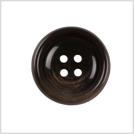 Plastic 4-Hole Button - 44L/28mm - Dark Brown and Taupe Swirled Convex Center