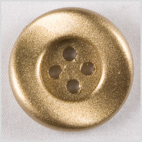 Plastic 4-Hole Button - 36L/23mm - Metallic Gold Tire Rim