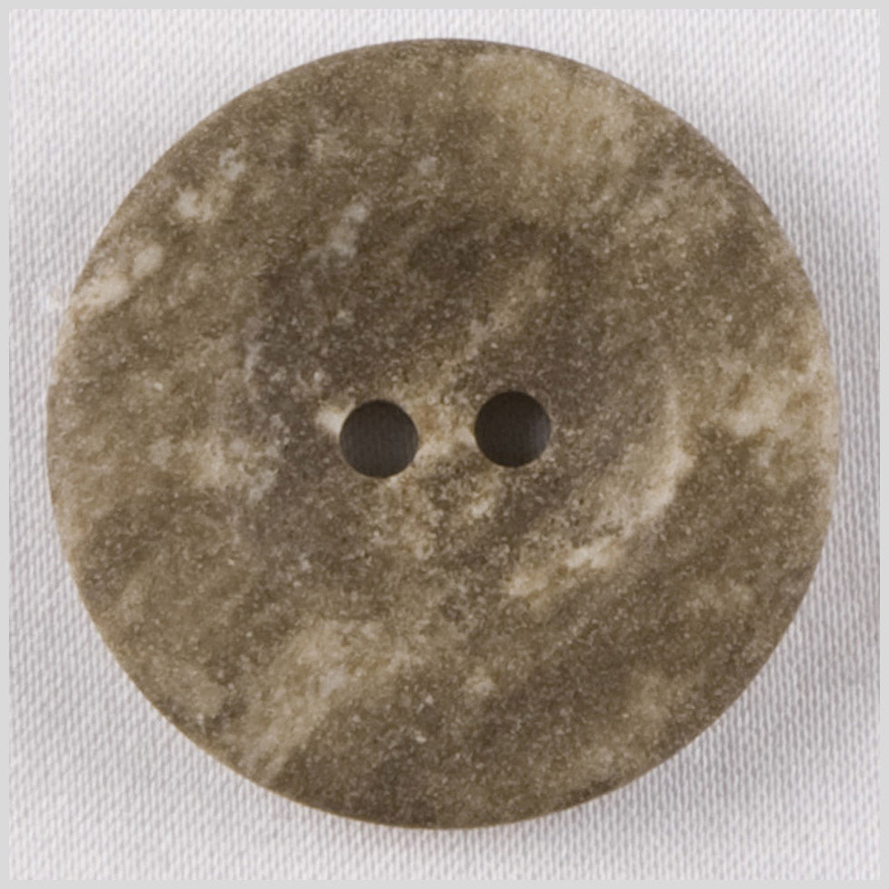 Plastic 2-Hole Button - 40L/25.5mm - Warm Gray and Beige Mottled Stone-Look