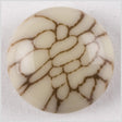Plastic Shank Back Button - 44L/28mm - Ivory and Brown Abstract Outlines