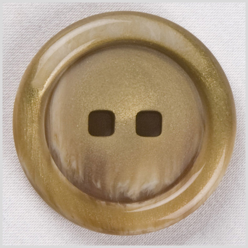 Plastic 2-Hole Button - 44L/28mm - Gold Shimmer Square Holes