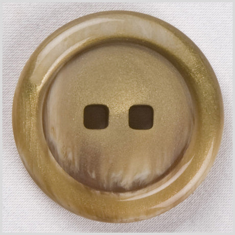 Plastic 2-Hole Button - 44L/28mm - Gold Shimmer Square Holes