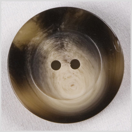 Beige/Brown Plastic Button - 36L/23MM