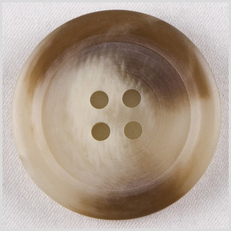 Plastic 4-Hole Button - 36L/23mm - Brown, Beige and Cream Mottled Rolled Rim