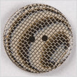 Plastic 2-Hole Button - 40L/25.5mm - Beige and Brown Ripples and Bricks