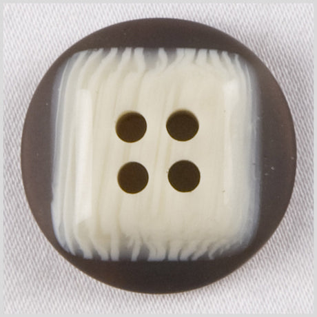 Beige/Brown Plastic Button - 24L/15mm