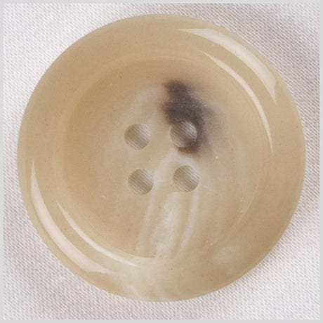 Plastic 4-Hole Button - 40L/25.5mm - Beige, Cream and Brown Streaks and Spots