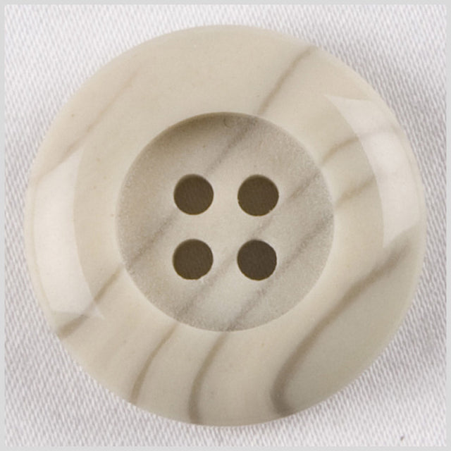 Ivory Plastic Button - 34L/21.5mm