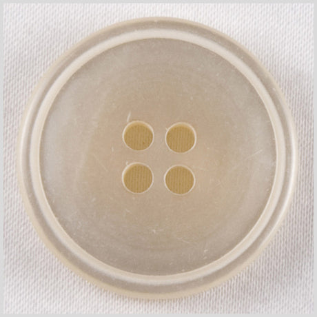 Plastic 4-Hole Button - 36L/23mm - Ivory Narrow Rim with White Ring